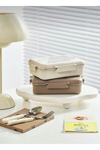 CEZVE HOME Stainless Steel Lunch Box Storage Container with Leakproof Locking Compartment Lid