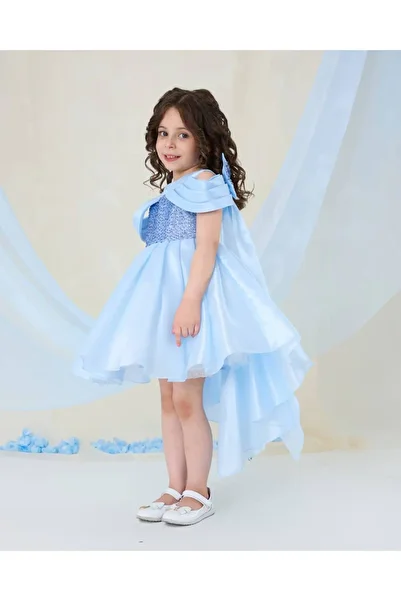 Miss Lorin Kids Girl's Evening Dress with Stone Bow