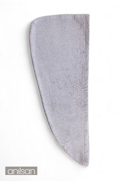 Anılsan 100% Cotton Gray Towel Bonnet Hair Drying Cap Head Towel Shower Bathing Cap Wet Hair Drying Cap