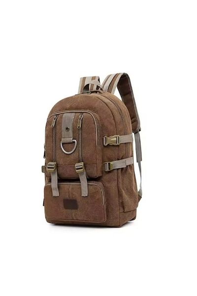E EFRALL Rucsac drumetie, voiaj 3 compartimente, material textil, 45 l, 53 x 35 x 23 cm maro