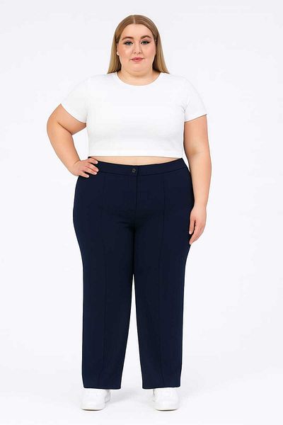 Maison La Femme Women's plus size pants piped palazzo