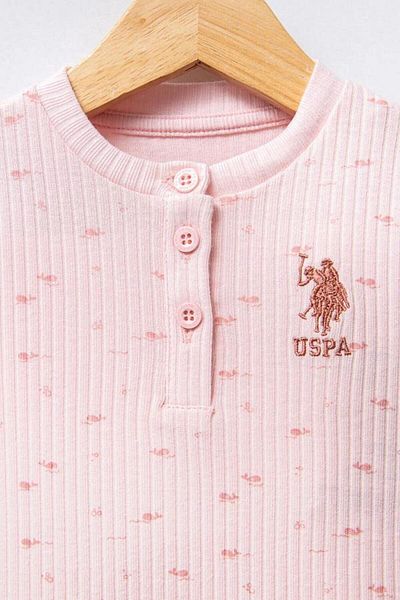 U.S. Polo Assn. Kids U.S Polo Assn Usb2457 Baby Girl Jumpsuit