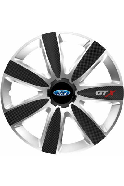 OEM Set de 4 capace pentru jante GTX Carbon Gri-Negru R17, pentru Ford