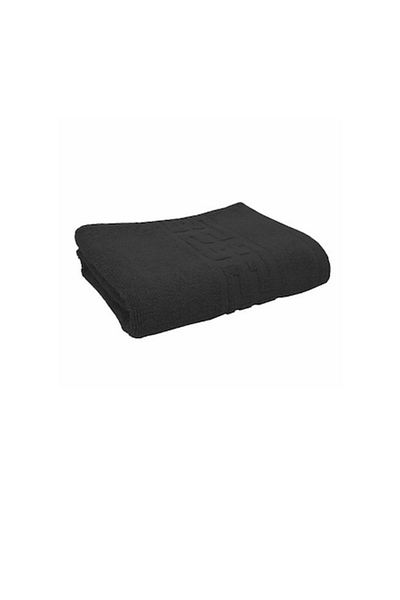 E EFRALL Set 3 face towels 50x90 cm, 550g, hotel-type, Greek pattern, black