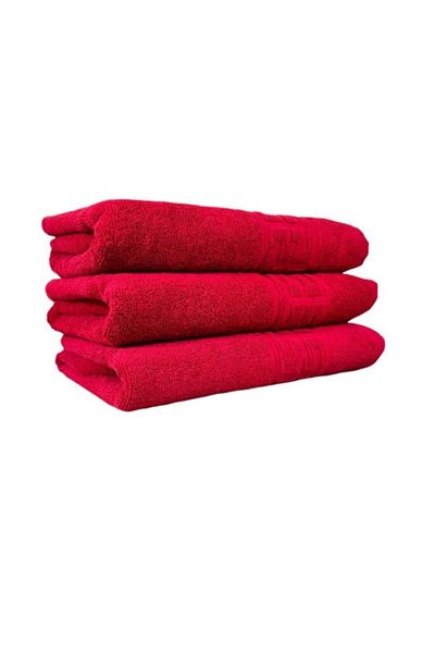E EFRALL Set 3 bath towels 70 x 140, 550g, hotel style, greek model - red