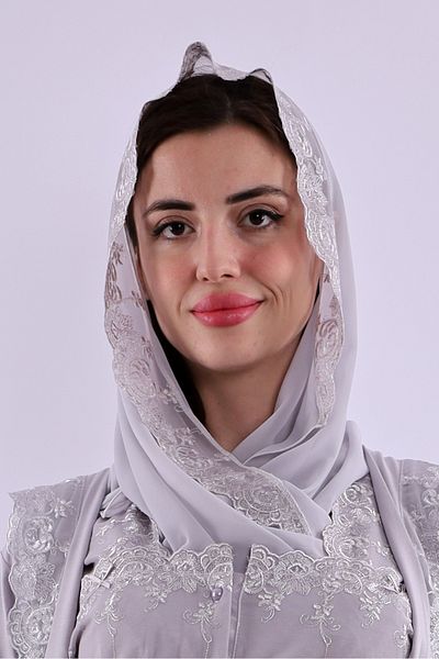 ByLohusa Effortt Gray Pregnant Maternity Mevlüt Chiffon Shawl