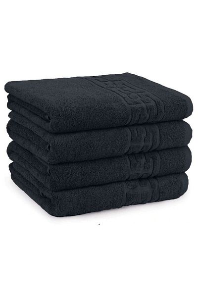 E EFRALL Set 10 facial towels 50x90 cm, 550g, hotel, Greek model - Black