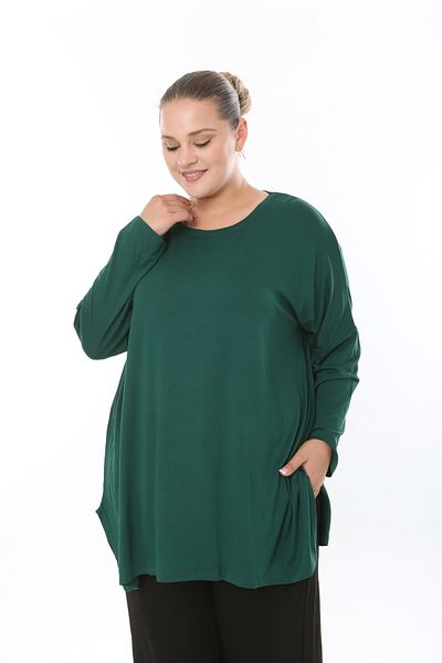 MODA LİZZA Women's Lycra Viscose Fabric Large Size Tunic One Size Bust Size 150 cm