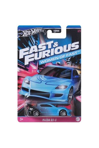 HOT WHEELS Metal Car, Mazda RX-8, Women of Fast Collection, 1:64, Blue