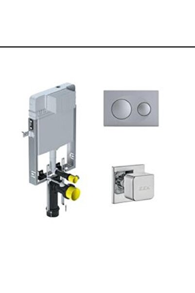 Trade Bazaar Visam Gömme Rezervuar 3'lü Set – Slim 80 (3/6 Lt) Mat Krom Kuman...