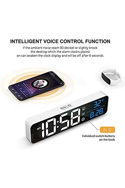Jiffy Digital Clock, Digital Clock Large Display, LED Digital Alarm Clock for Living Room, Rechargeable, S