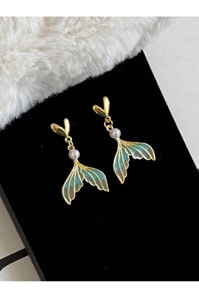 WhimsyWhite Mermaid Earrings, Mermaid Tail Earrings, Blue Mermaid Earrings wi...