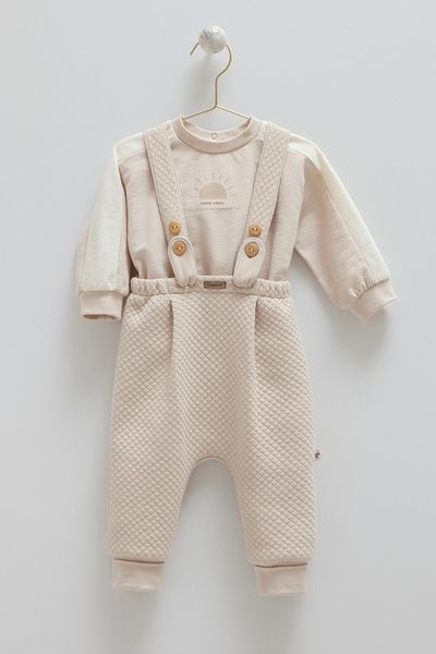 Caramell Baby Boy 2-Piece Salopet Set Soft Quilted 3-18 Months