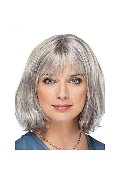 Skygo Gray Color Aged Wig Short Hair Short Wig Gray Aunt Wig