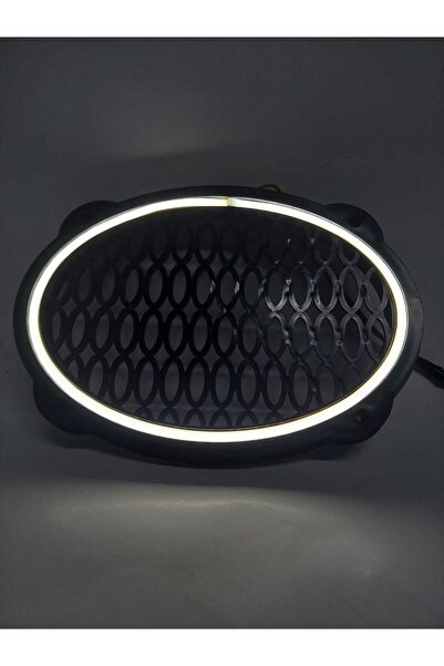 Genel Markalar BEYAZ-Oval neon led ışıklı hoparlör kapağı çiftli