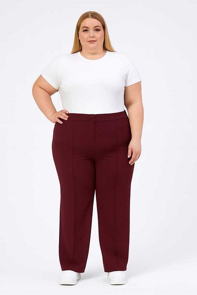 Maison La Femme Women's plus size pants piped palazzo