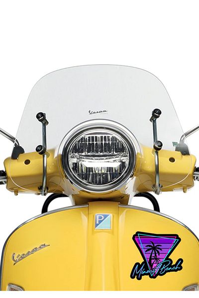 MegaSticker Miami Beach Palm Sticker Car, Motorcycle, Helmet, Laptop, Glass Sticker 13X12 cm