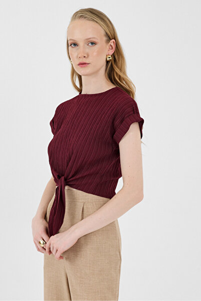 Rays Μπλούζα μπορντό με λεπτομέρεια δέσιμο μπροστά 8071A