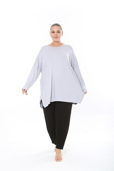 MODA LİZZA Women's Lycra Viscose Fabric Large Size Tunic One Size Bust Size 150 cm