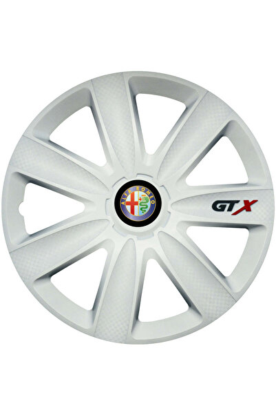 Autohelix MSA Set de 4 capace de jantă GTX albe R15, compatibile cu Alfa Romeo