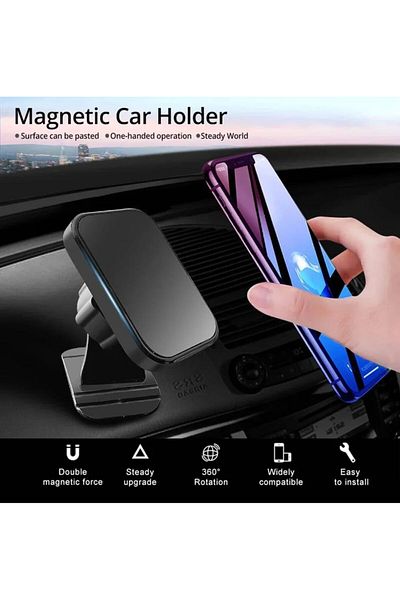 Other 360 Degree Rotation Magnetic Car Mount Phone Holder for Smartphones, Universal Compatibility, Black