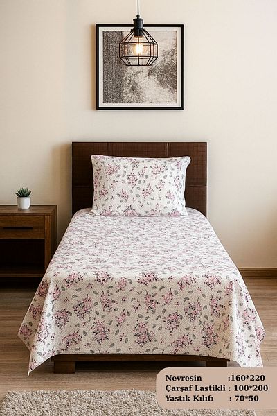 MixCotton Home Double Cotton Duvet Cover Set Fitted Sheet + Duvet Cover + 2 Pillowcases