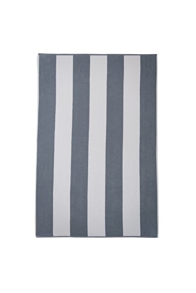 Zwoltex Beach towel with stripes, Zwoltex, Cotton, 100x160 cm, 380 g/m², White/Grey