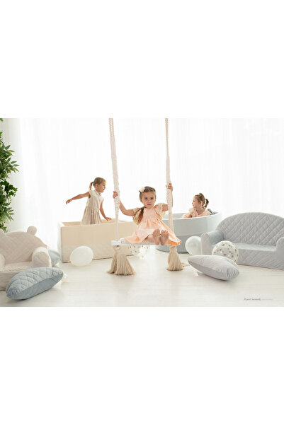 Babysteps by Urban Haul WoodSwing by BabySteps, Wooden and Foam Baby Swing, Velvet Sepia Rose