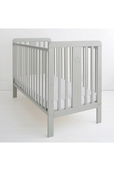 OEM Wooden baby cot, adjustable mattress height, Star Baby Grey 120x60 cm