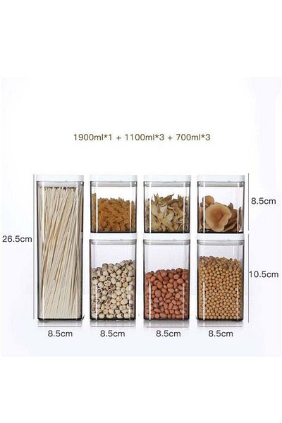 COOYA 7 Pcs Airtight Food Storage Containers Set with Lock Lids,for Cereal,BPA Free & Stackable Design