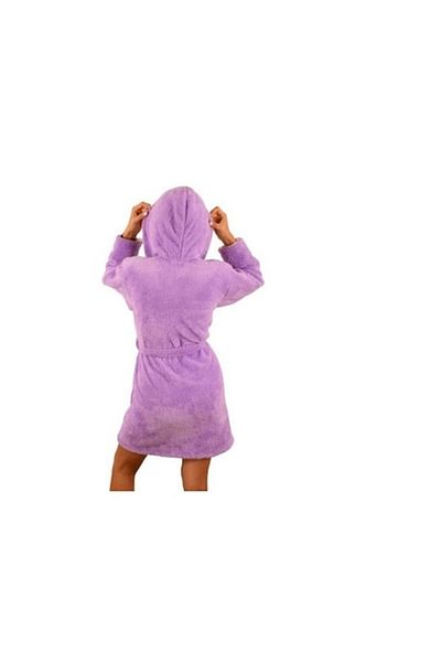 E EFRALL Women's Fluffy Bathrobe with Polka Dots - Purple, Size L