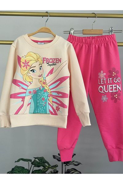 LİLLYPİCCA Girl's 2-Piece Set Long Sleeve Sweatshirt - Elastic Waist Combed Cotton Trousers