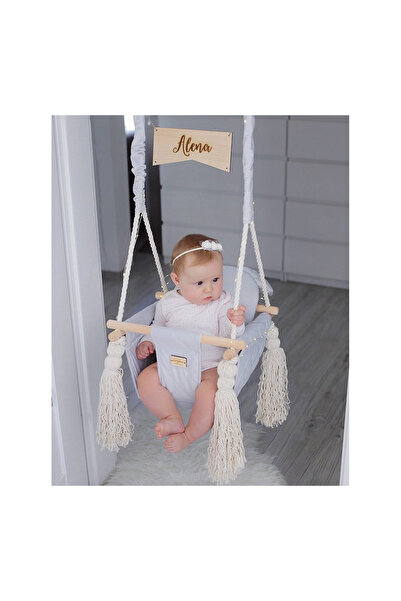 Babysteps by Urban Haul Swing for children and babies, Velvet, removable cushion Teddy bear Ecri