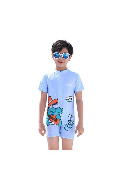 Mixbo Swimsuit for Children - Mixbo, Scuba Boy Blue Dino, Light Blue, 140-160 cm