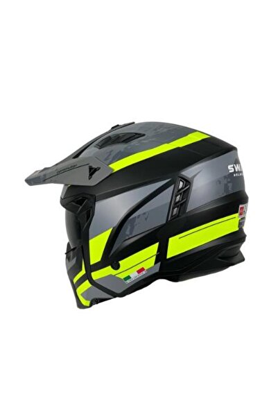 Sway X1-X Seul Track Modüler Full Face Çene Sökülebilen Motosiklet Kaskı 2XL Beden Siyah Sarı
