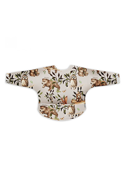 Babysteps by Urban Haul Bavetica Impermeabila cu maneci si buzunar, reglabila, Happy Bear Light