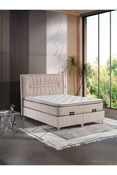 EVİM MOBİLYA CONCEPT Platin Yatak Baza Başlık Set
