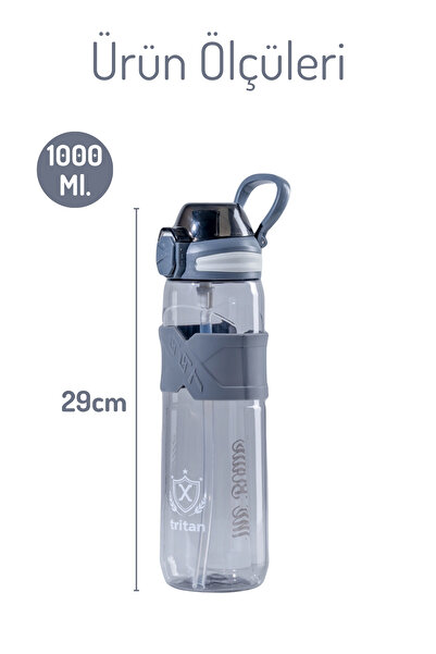 Nandy Home Μοντέλο με λογότυπο, φιάλη με καλαμάκι και καθαριστικό, φιάλη νερού 1 λίτρο.