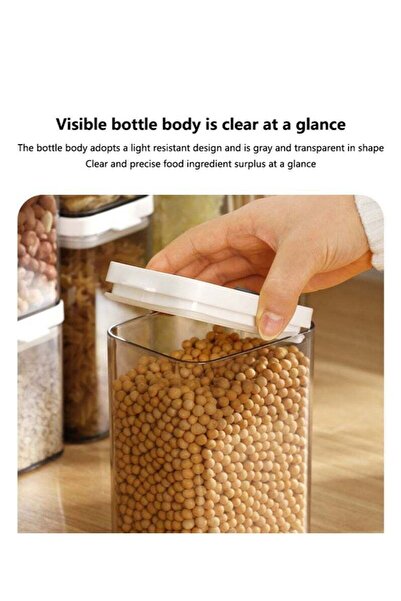 Arabest 7 Pcs Airtight Food Storage Containers Set with Lock Lids,for Cereal,BPA Free & Stackable Design