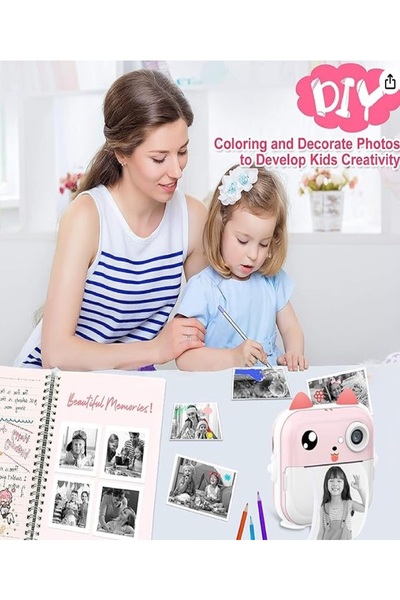 Generic Instant Print Camera for Kids, Birthday Gifts, Selfie DiDIgital Camera,
