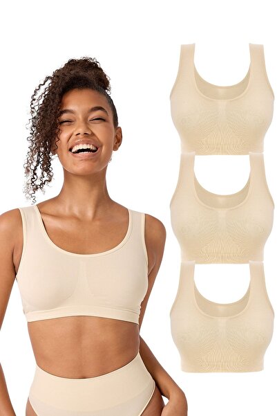 FOREVER MORE 3-Piece Women's Thick Strap Padless Flexible Bustier