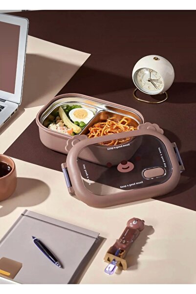 CEZVE HOME Portable Stainless Steel Compartment Lunch Box Storage Container with Leakproof Lid