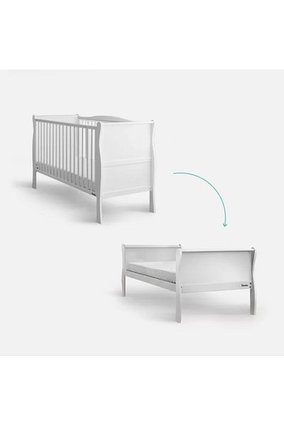 OEM Solid wood cot, convertible for babies and juniors, Noble White, 140 x 70 cm