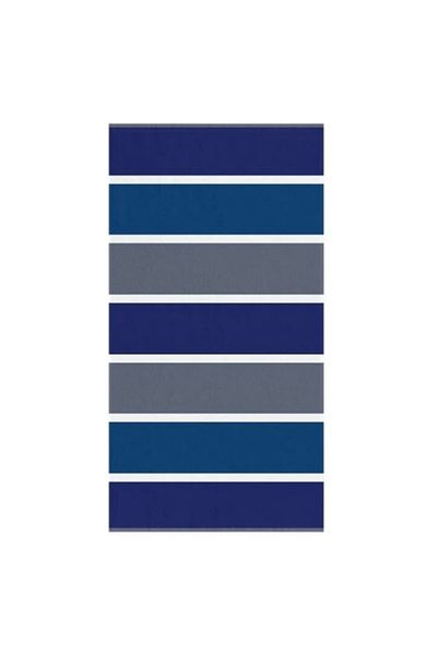 SUMMER Beach Towel, Cotton, Blue/Grey, 75 x 150 cm