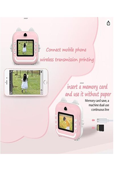 Generic Instant Print Camera for Kids, Birthday Gifts, Selfie DiDIgital Camera,