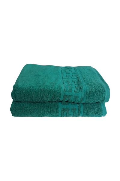 OEM Set 2 Towels, Green, 849-PR, 100% Cotton, Greek Border, 70x140 cm
