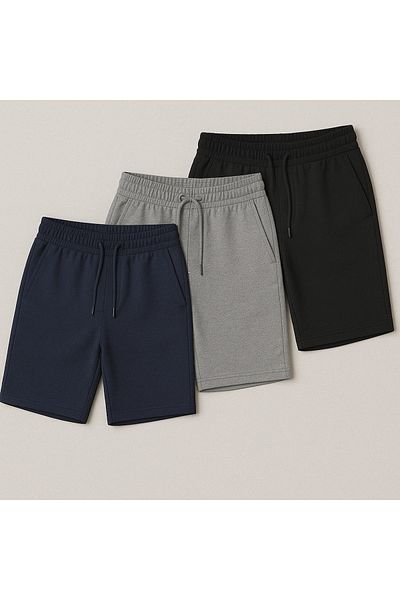 berfmoda Black and Gray Seasonal Shorts 3 Pieces
