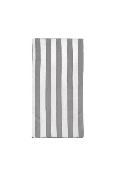 TOPI TOY Beach Towel, Unisex, 75 x 150 cm, Microfiber, Gray and White
