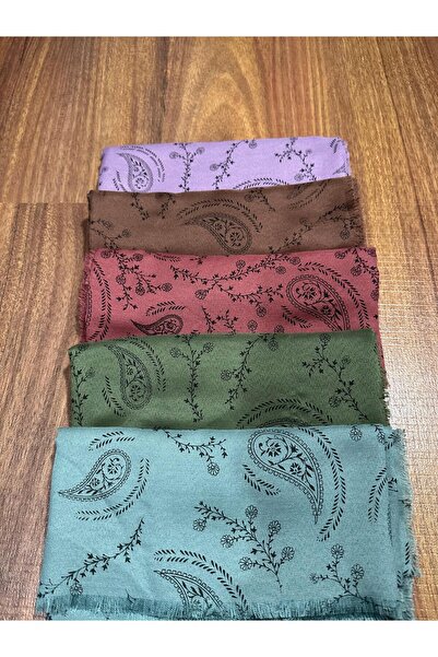 Muhtelif Pamuklu Flamlı Yazma Eşarp Desenli Hediyelik 5Li Paket
