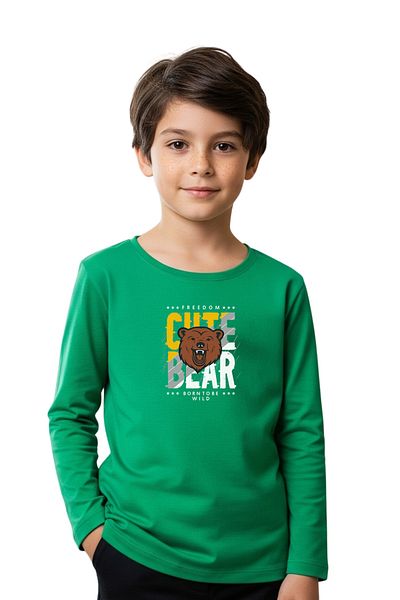 FYK COLLECTİON Round Neck Printed Patterned Boy's Sweatshirt